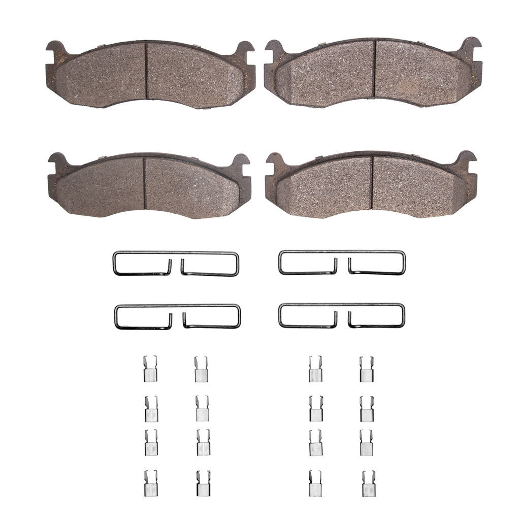 Dynamic Friction 1214-0788-01 - Heavy Duty Semi Metallic Towing Brake Pads With Hardware