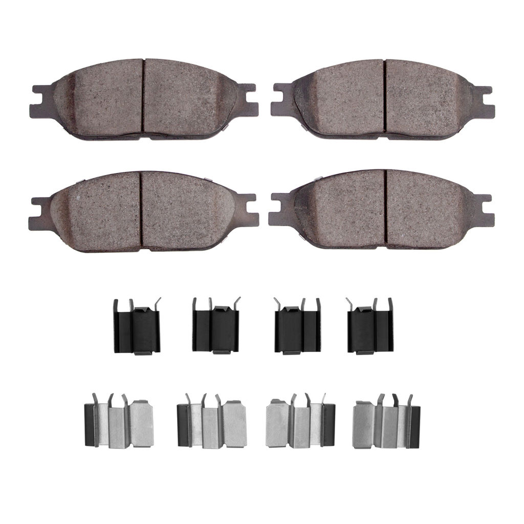 Dynamic Friction 1214-0803-01 - Heavy Duty Semi Metallic Towing Brake Pads With Hardware