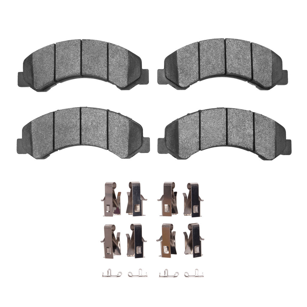 Dynamic Friction 1214-0826-01 - Heavy Duty Semi Metallic Towing Brake Pads With Hardware