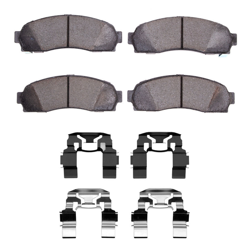 Dynamic Friction 1214-0833-02 - Heavy Duty Semi Metallic Towing Brake Pads With Hardware