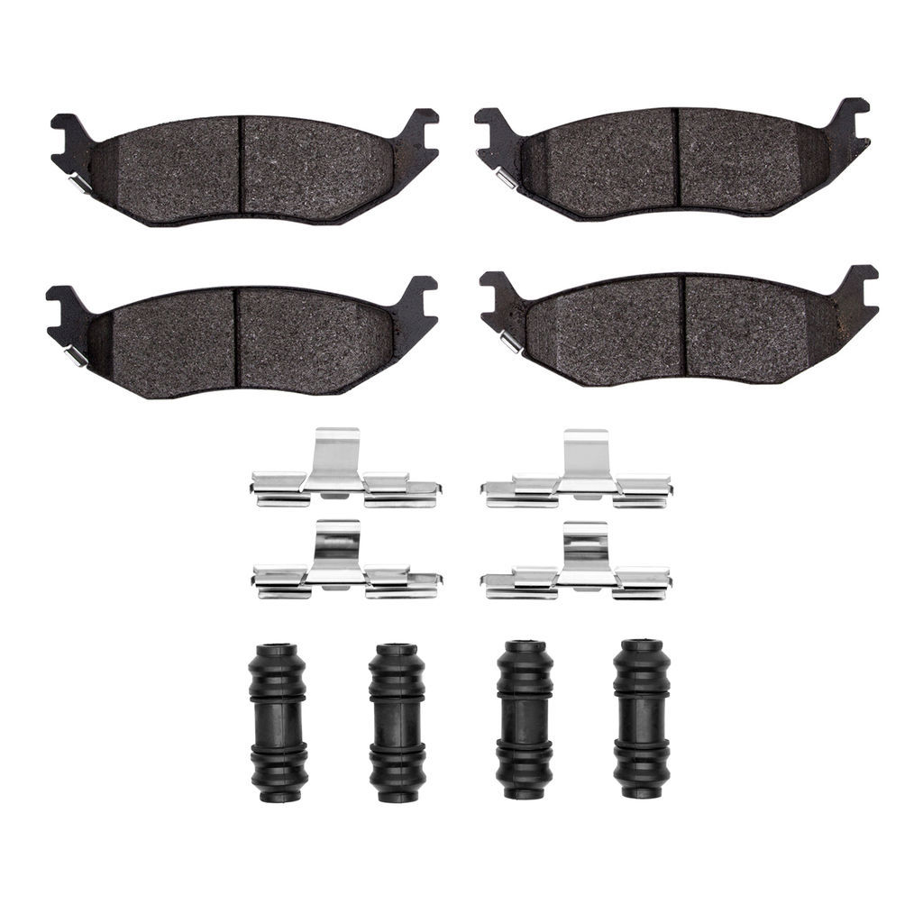 Dynamic Friction 1214-0898-01 - Heavy Duty Semi Metallic Towing Brake Pads With Hardware