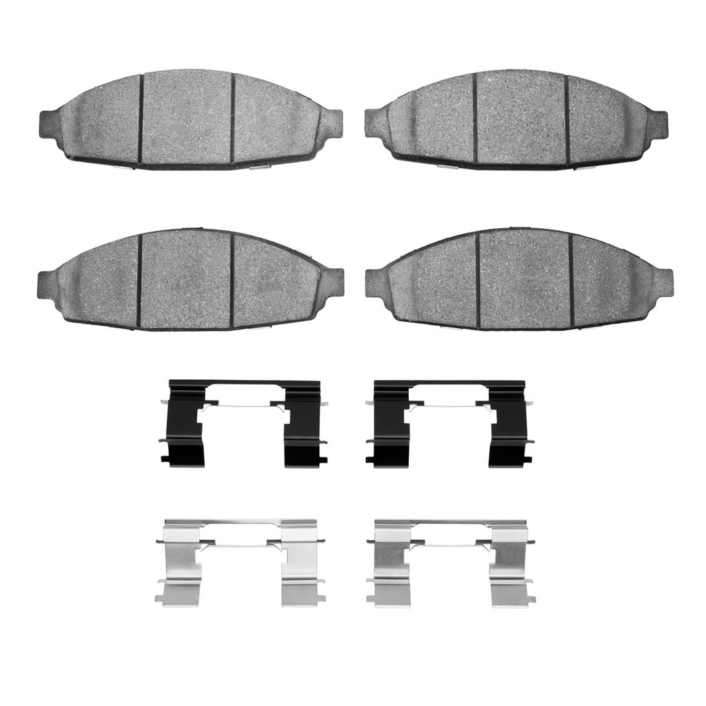 Dynamic Friction 1214-0931-01 - Heavy Duty Semi Metallic Towing Brake Pads With Hardware