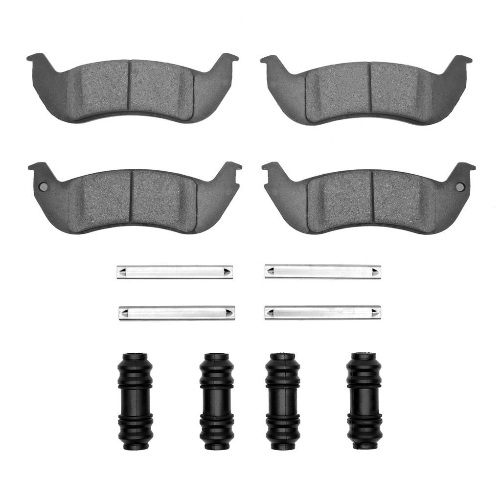 Dynamic Friction 1214-0932-01 - Heavy Duty Semi Metallic Towing Brake Pads With Hardware
