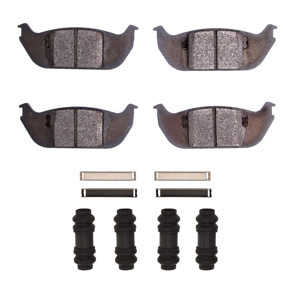 Dynamic Friction 1214-0952-01 - Heavy Duty Semi Metallic Towing Brake Pads With Hardware