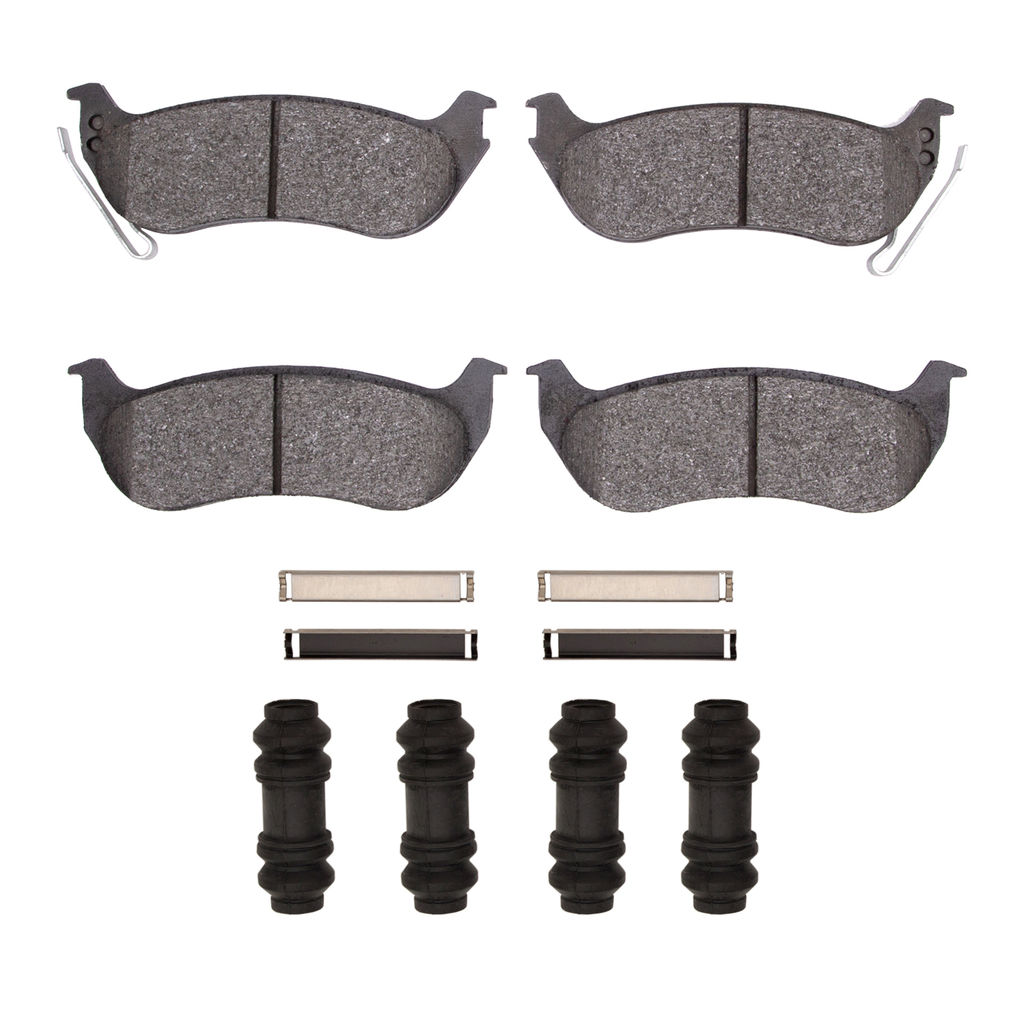 Dynamic Friction 1214-0964-01 - Heavy Duty Semi Metallic Towing Brake Pads With Hardware