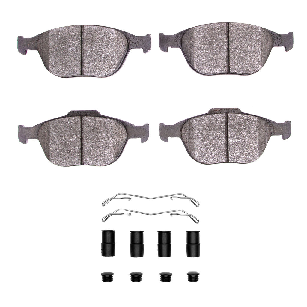 Dynamic Friction 1214-0970-01 - Heavy Duty Semi Metallic Towing Brake Pads With Hardware