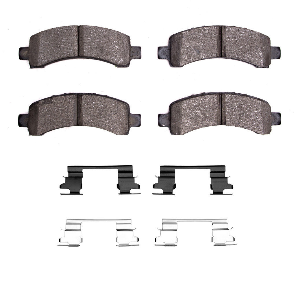 Dynamic Friction 1214-0974-01 - Heavy Duty Semi Metallic Towing Brake Pads With Hardware