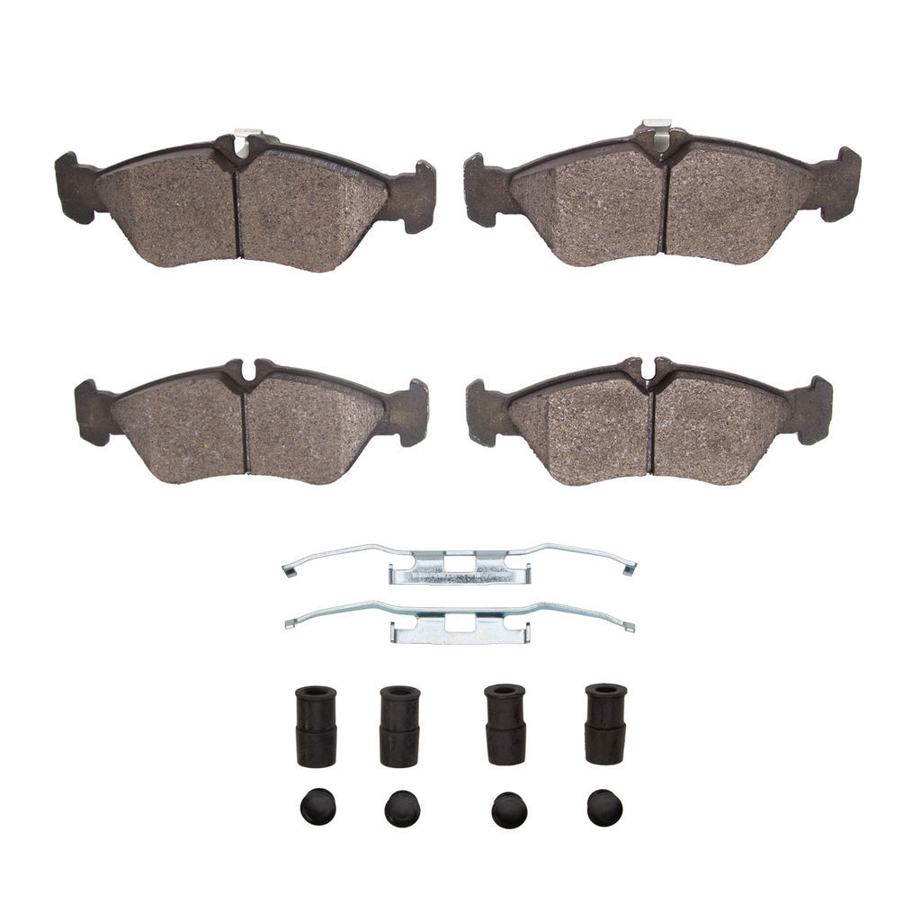 Dynamic Friction 1214-1006-01 - Heavy Duty Semi Metallic Towing Brake Pads With Hardware