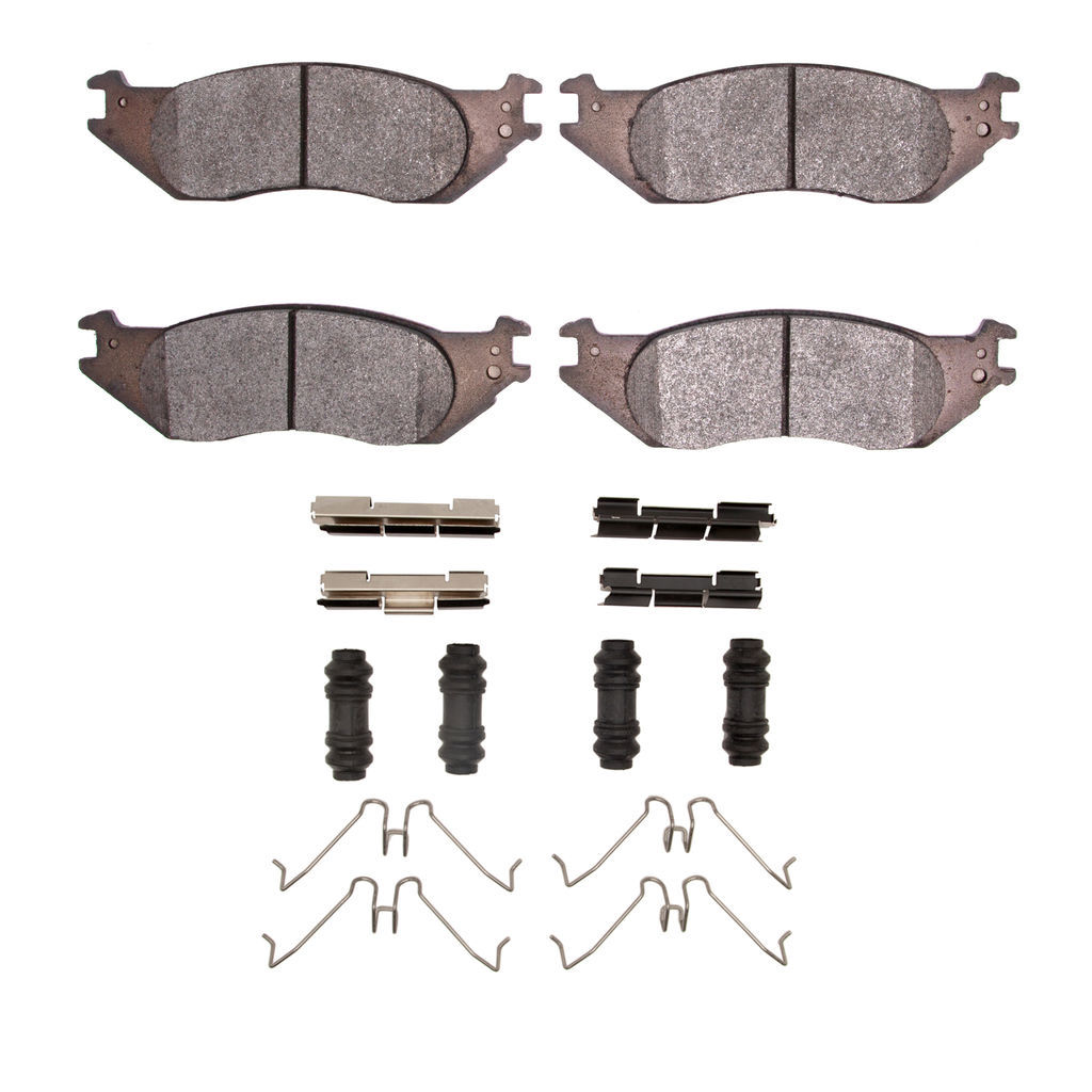 Dynamic Friction 1214-1045-01 - Heavy Duty Semi Metallic Towing Brake Pads With Hardware