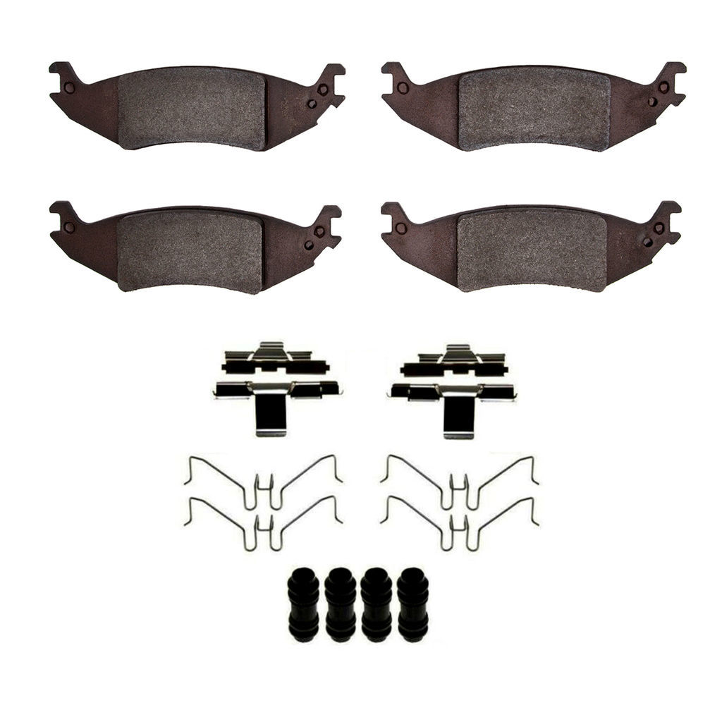 Dynamic Friction 1214-1046-01 - Heavy Duty Semi Metallic Towing Brake Pads With Hardware