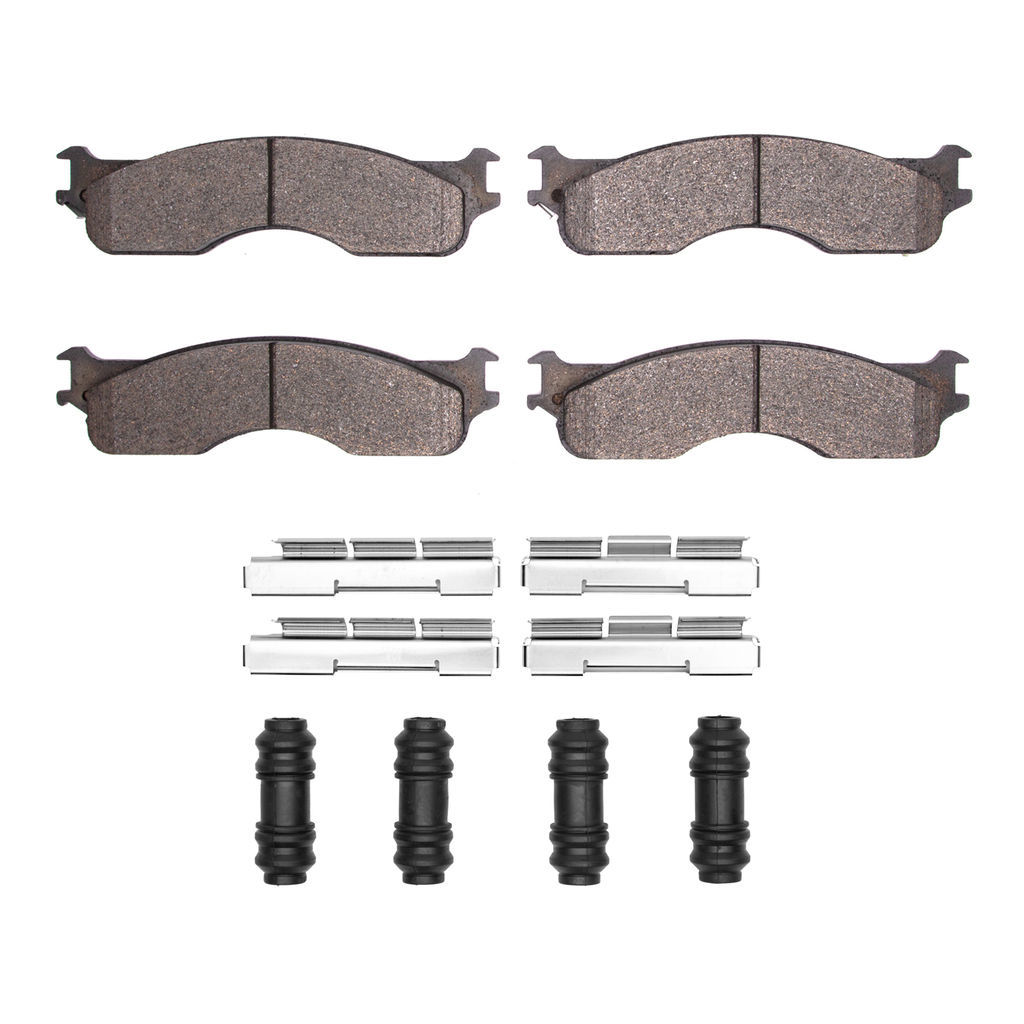 Dynamic Friction 1214-1054-01 - Heavy Duty Semi Metallic Towing Brake Pads With Hardware