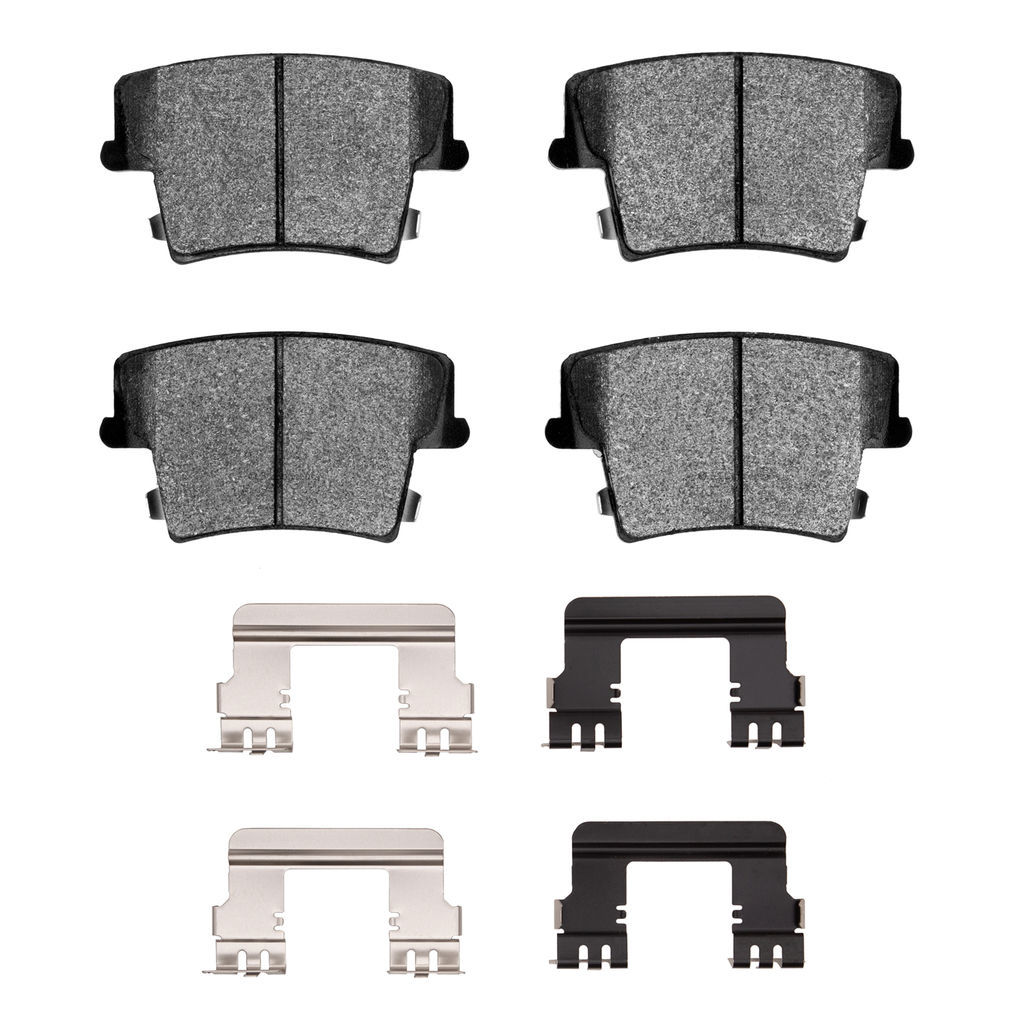 Dynamic Friction 1214-1057-12 - Heavy Duty Semi Metallic Towing Brake Pads With Hardware