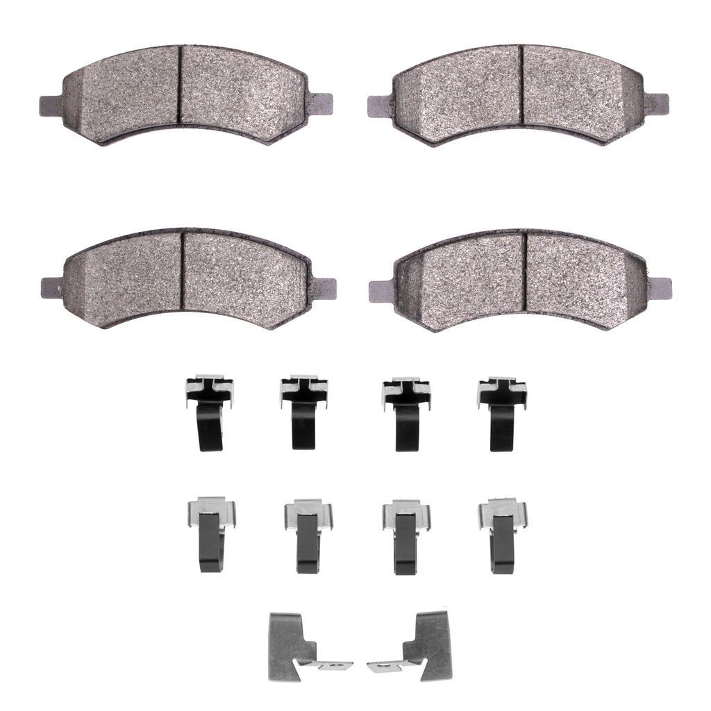 Dynamic Friction 1214-1084-01 - Heavy Duty Semi Metallic Towing Brake Pads With Hardware