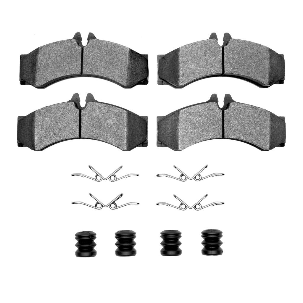 Dynamic Friction 1214-1136-01 - Heavy Duty Semi Metallic Towing Brake Pads With Hardware