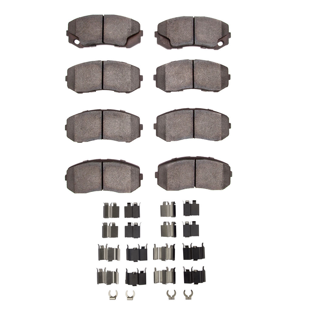 Dynamic Friction 1214-1265-01 - Heavy Duty Semi Metallic Towing Brake Pads With Hardware