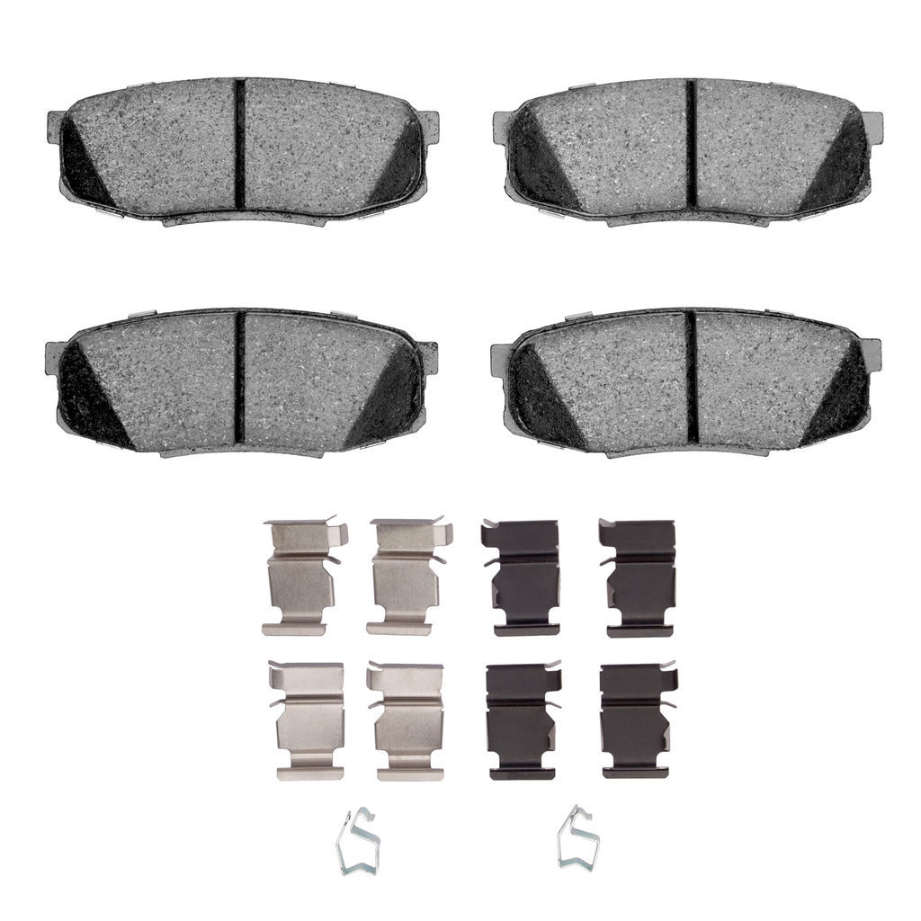 Dynamic Friction 1214-1304-01 - Heavy Duty Semi Metallic Towing Brake Pads With Hardware