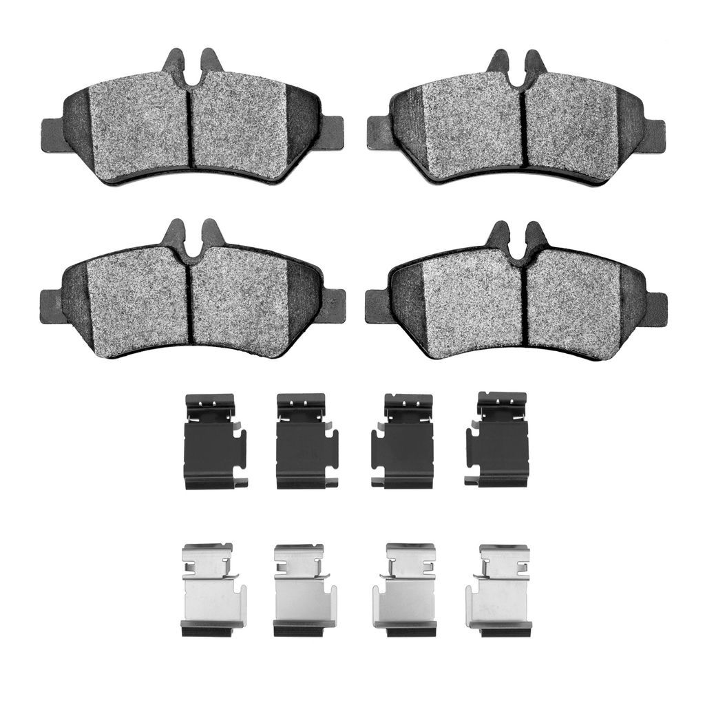 Dynamic Friction 1214-1317-01 - Heavy Duty Semi Metallic Towing Brake Pads With Hardware