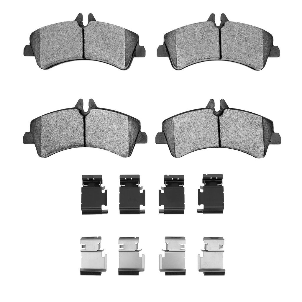 Dynamic Friction 1214-1318-01 - Heavy Duty Semi Metallic Towing Brake Pads With Hardware