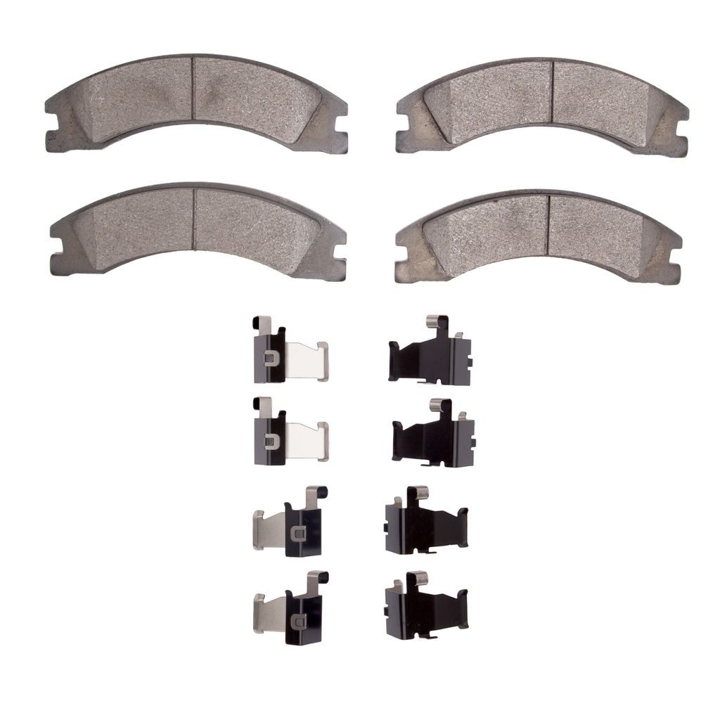 Dynamic Friction 1214-1330-01 - Heavy Duty Semi Metallic Towing Brake Pads With Hardware
