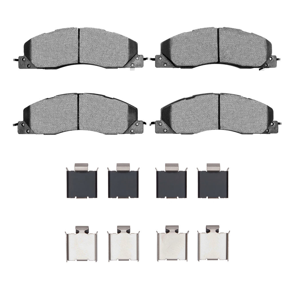Dynamic Friction 1214-1399-01 - Heavy Duty Semi Metallic Towing Brake Pads With Hardware