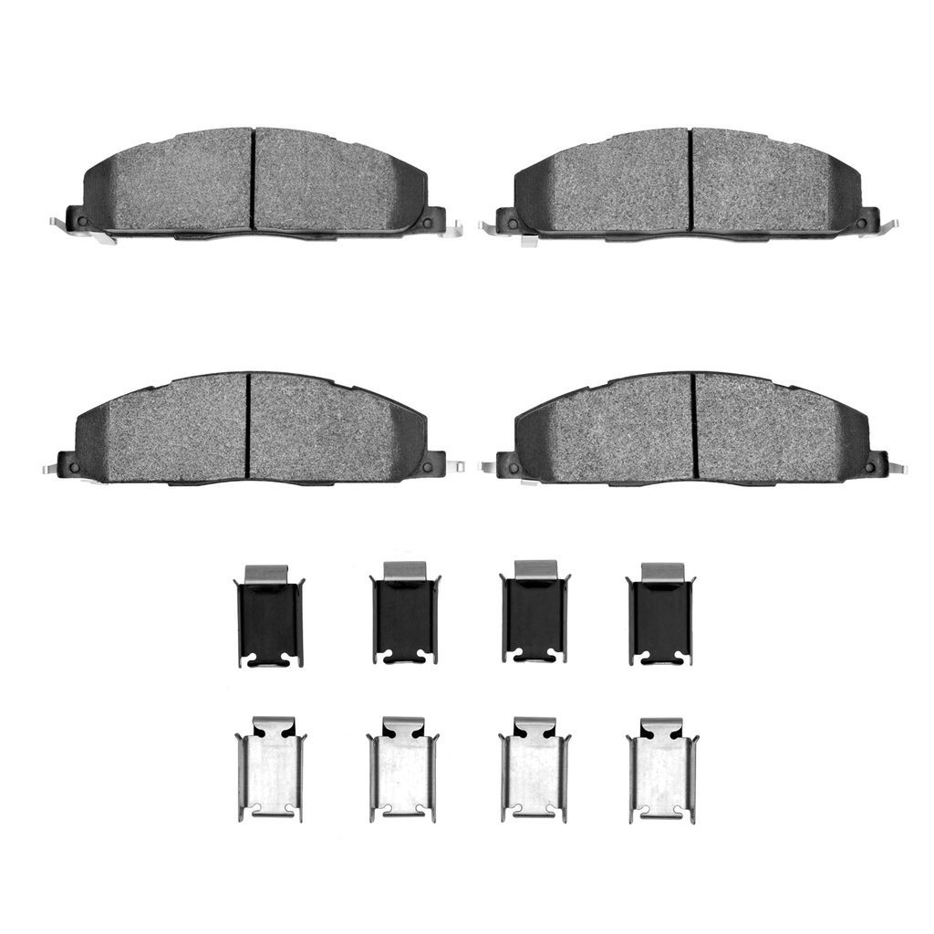 Dynamic Friction 1214-1400-01 - Heavy Duty Semi Metallic Towing Brake Pads With Hardware