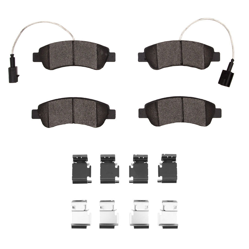 Dynamic Friction 1214-1490-01 - Heavy Duty Semi Metallic Towing Brake Pads With Hardware