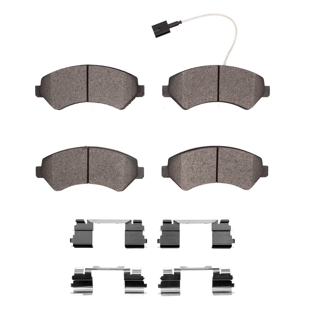 Dynamic Friction 1214-1540-21 - Heavy Duty Semi Metallic Towing Brake Pads With Hardware
