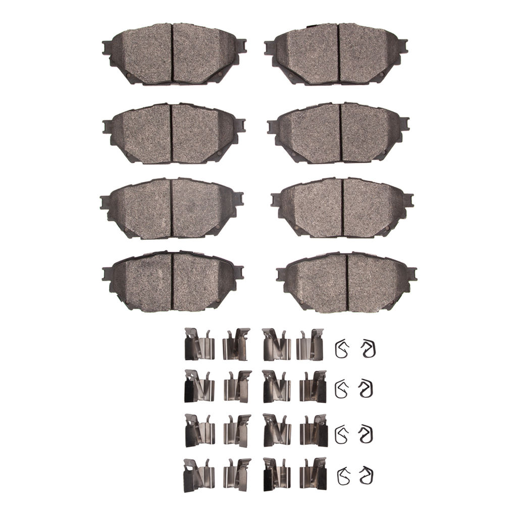 Dynamic Friction 1214-1682-01 - Heavy Duty Semi Metallic Towing Brake Pads With Hardware