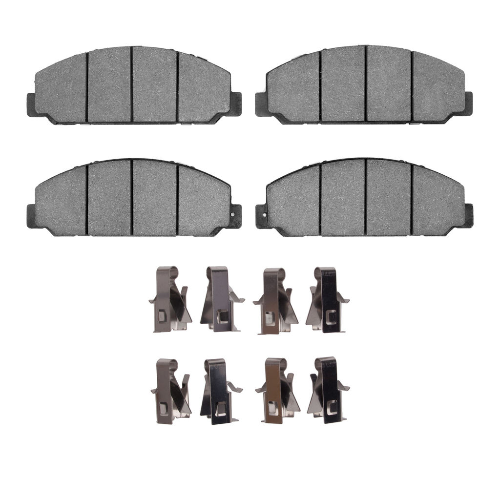 Dynamic Friction 1214-1683-01 - Heavy Duty Semi Metallic Towing Brake Pads With Hardware