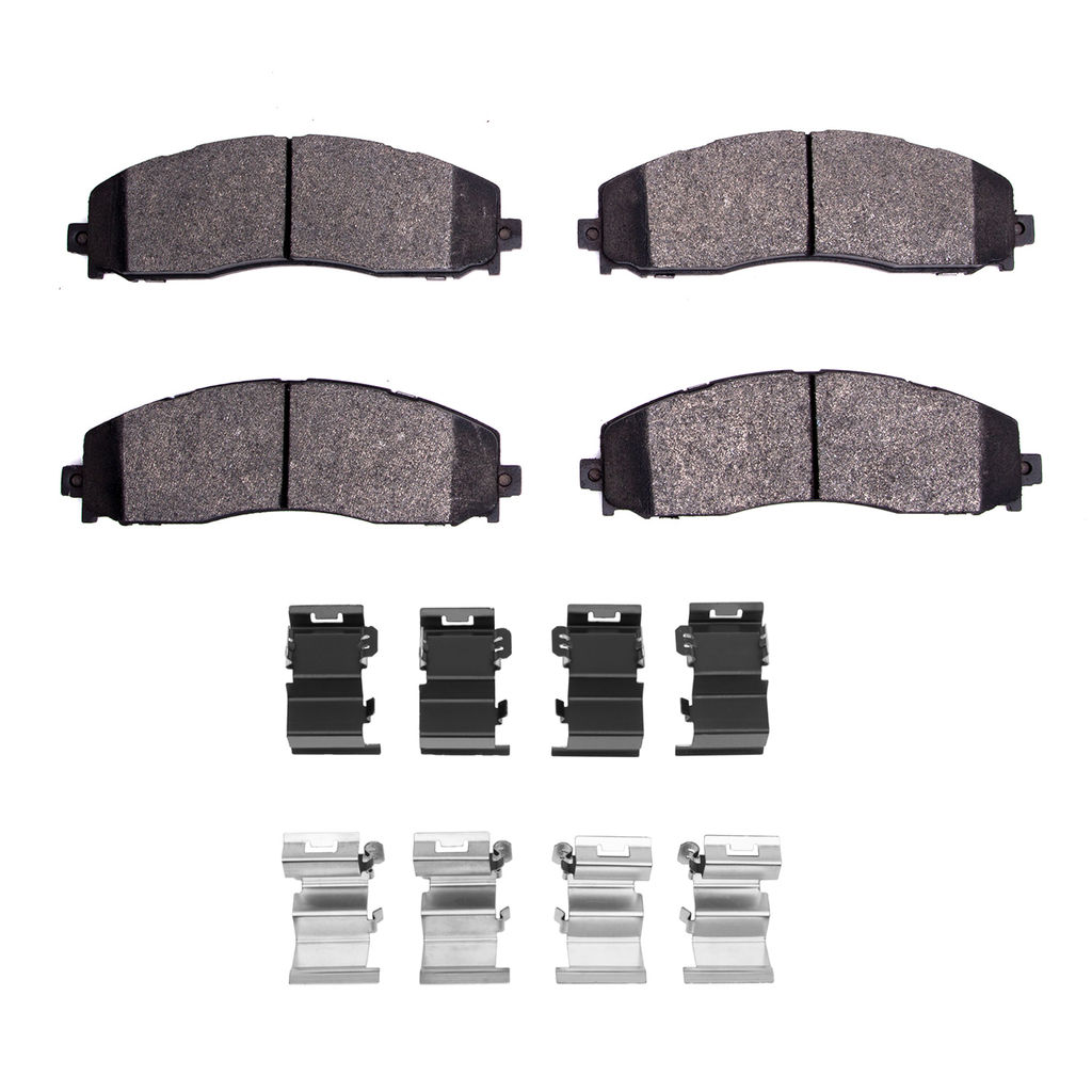 Dynamic Friction 1214-1691-01 - Heavy Duty Semi Metallic Towing Brake Pads With Hardware
