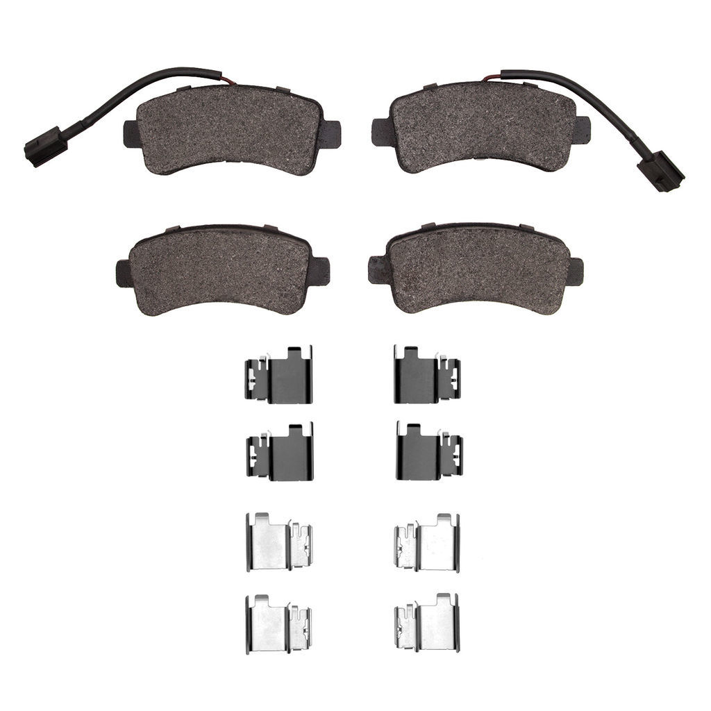 Dynamic Friction 1214-1746-01 - Heavy Duty Semi Metallic Towing Brake Pads With Hardware