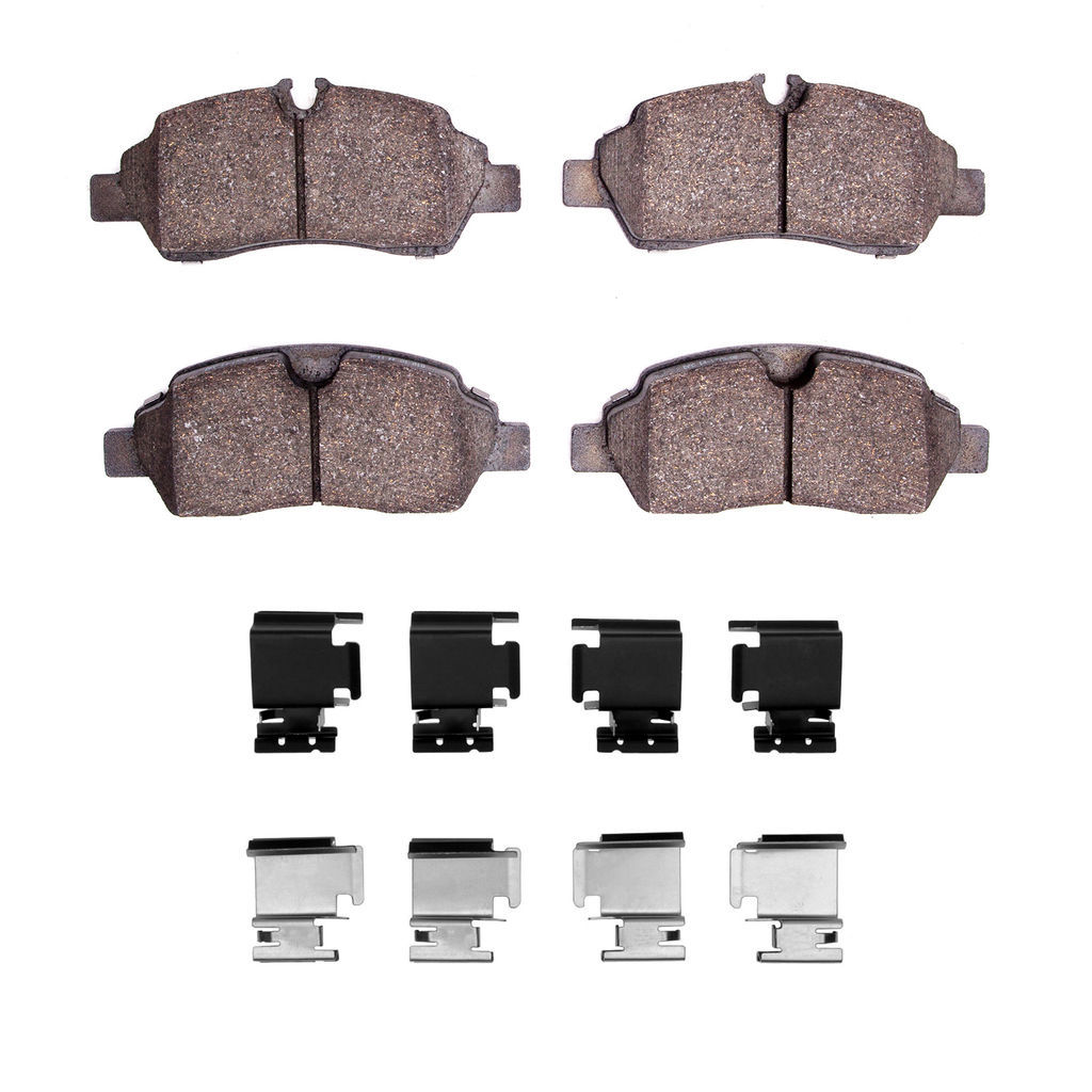 Dynamic Friction 1214-1775-01 - Heavy Duty Semi Metallic Towing Brake Pads With Hardware