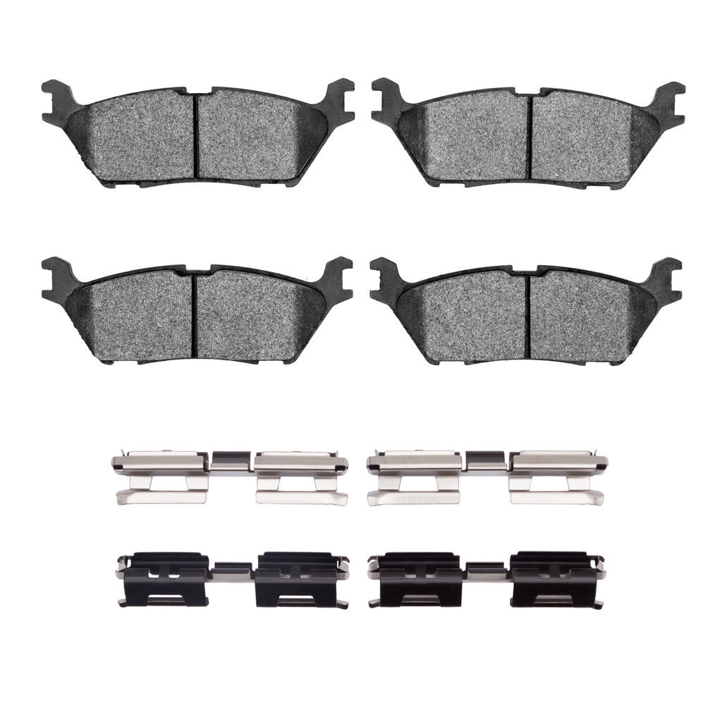Dynamic Friction 1214-1790-01 - Heavy Duty Semi Metallic Towing Brake Pads With Hardware