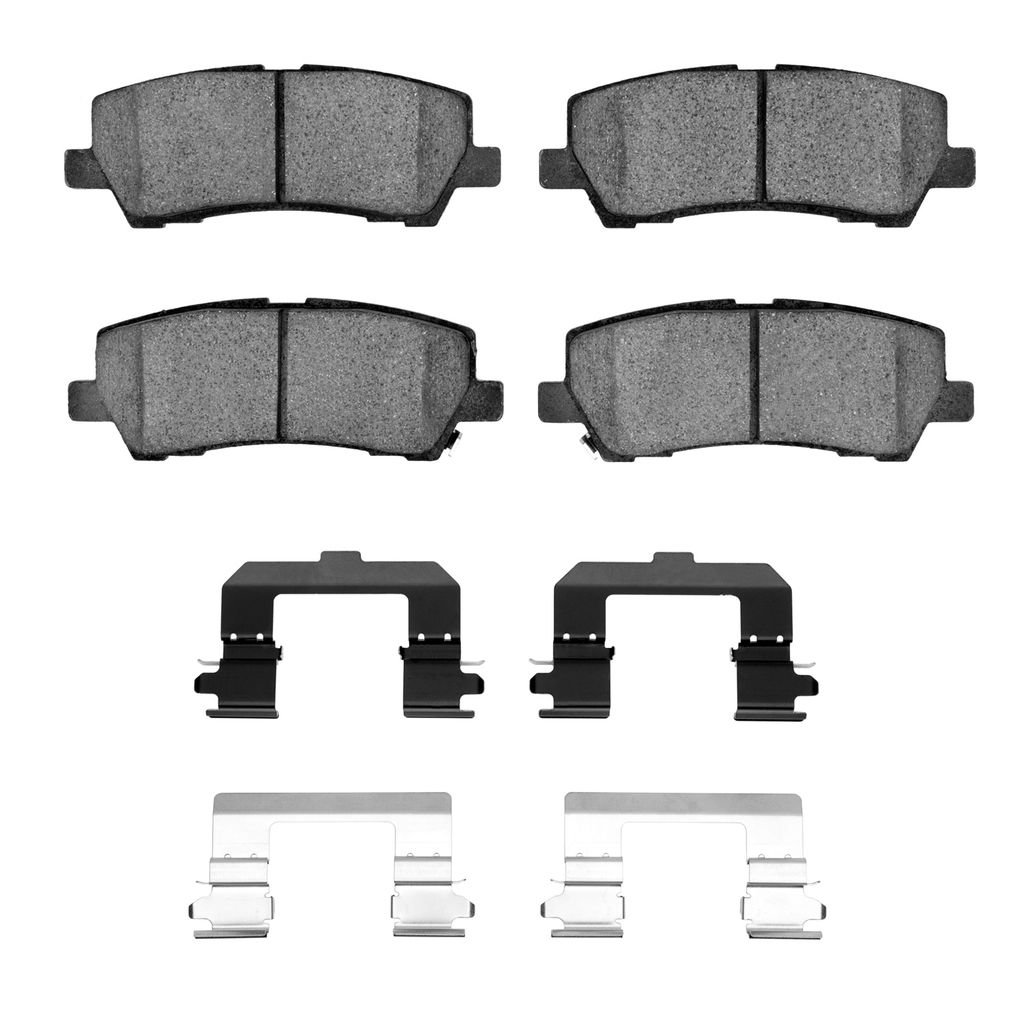 Dynamic Friction 1214-1793-02 - Heavy Duty Semi Metallic Towing Brake Pads With Hardware