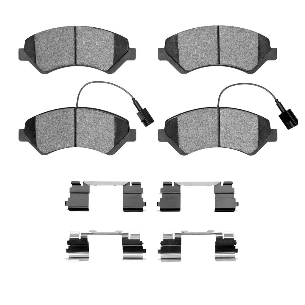 Dynamic Friction 1214-1842-01 - Heavy Duty Semi Metallic Towing Brake Pads With Hardware