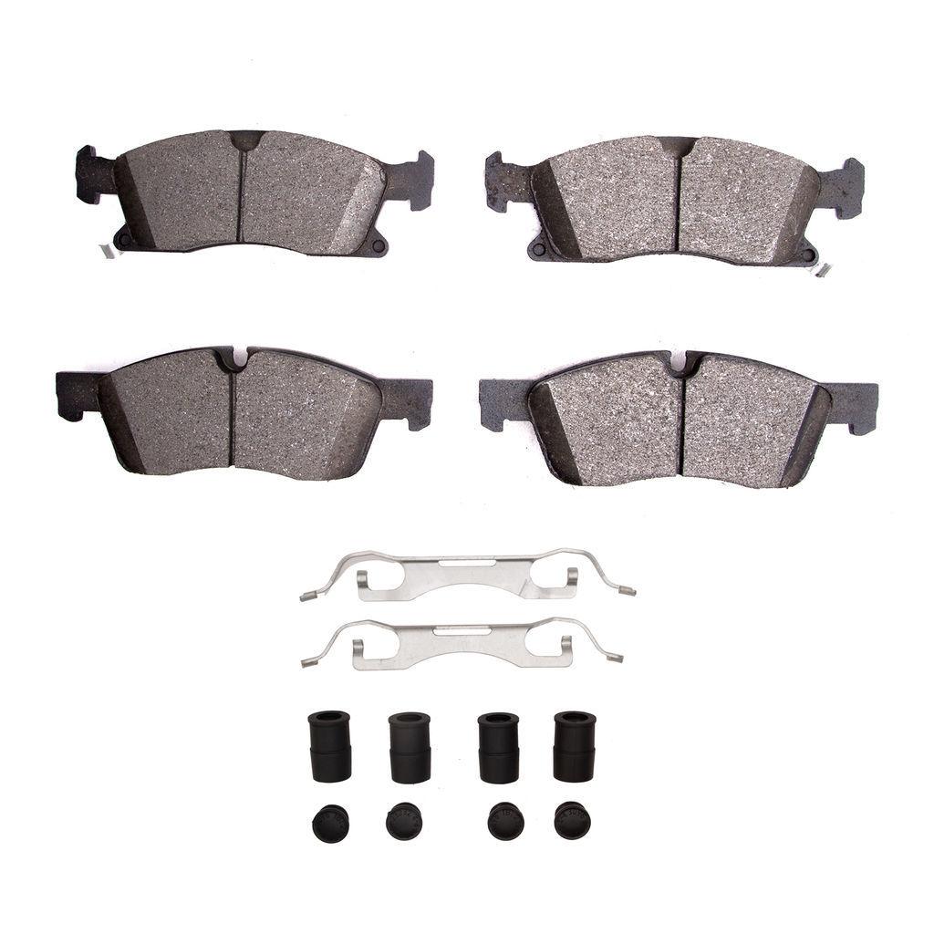 Dynamic Friction 1214-1904-11 - Heavy Duty Semi Metallic Towing Brake Pads With Hardware