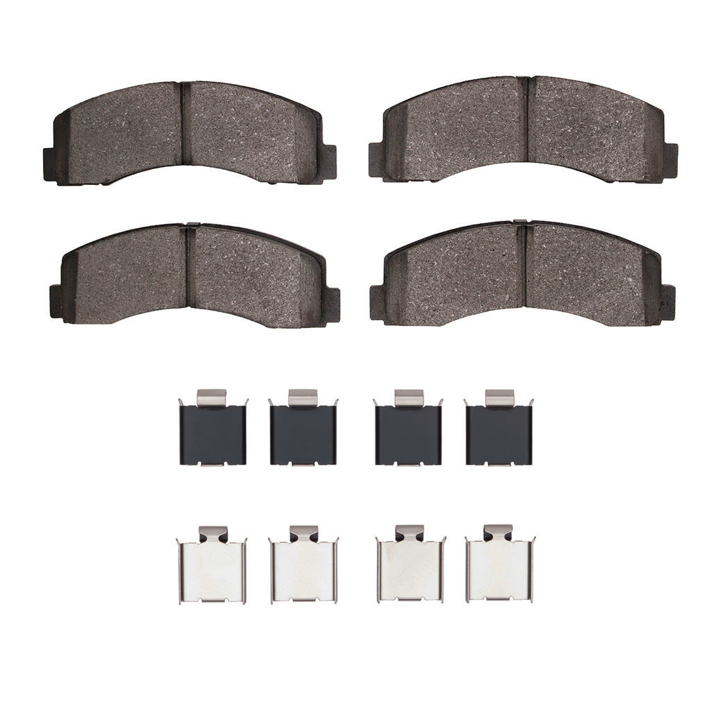 Dynamic Friction 1214-2087-01 - Heavy Duty Semi Metallic Towing Brake Pads With Hardware