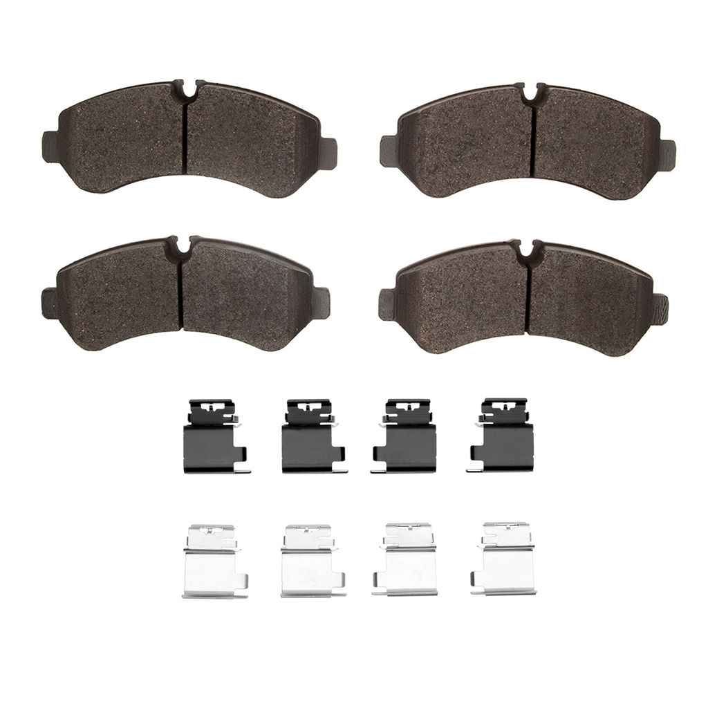 Dynamic Friction 1214-2236-01 - Heavy Duty Semi Metallic Towing Brake Pads With Hardware