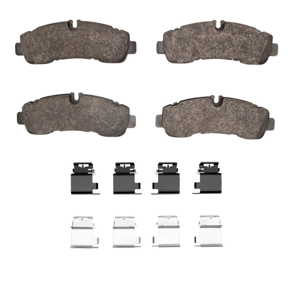 Dynamic Friction 1214-2281-01 - Heavy Duty Semi Metallic Towing Brake Pads With Hardware