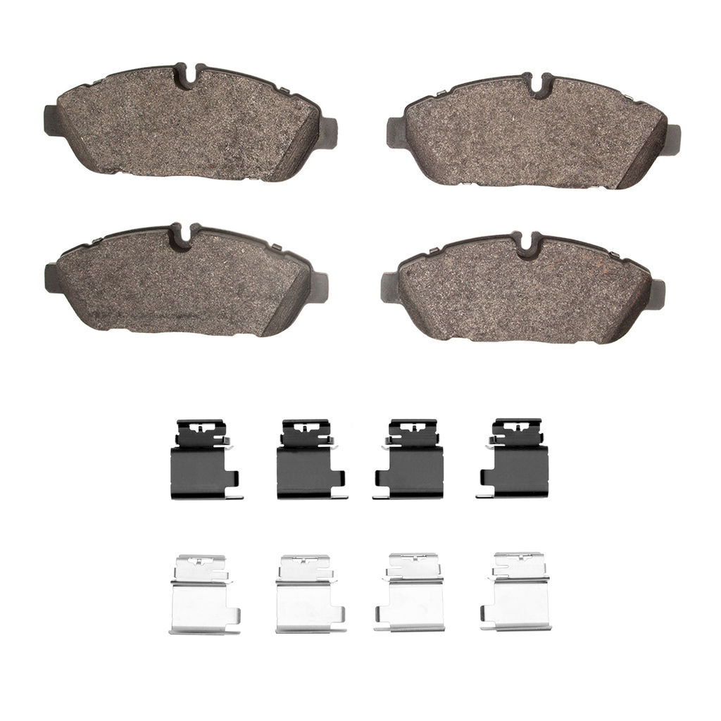 Dynamic Friction 1214-2301-01 - Heavy Duty Semi Metallic Towing Brake Pads With Hardware