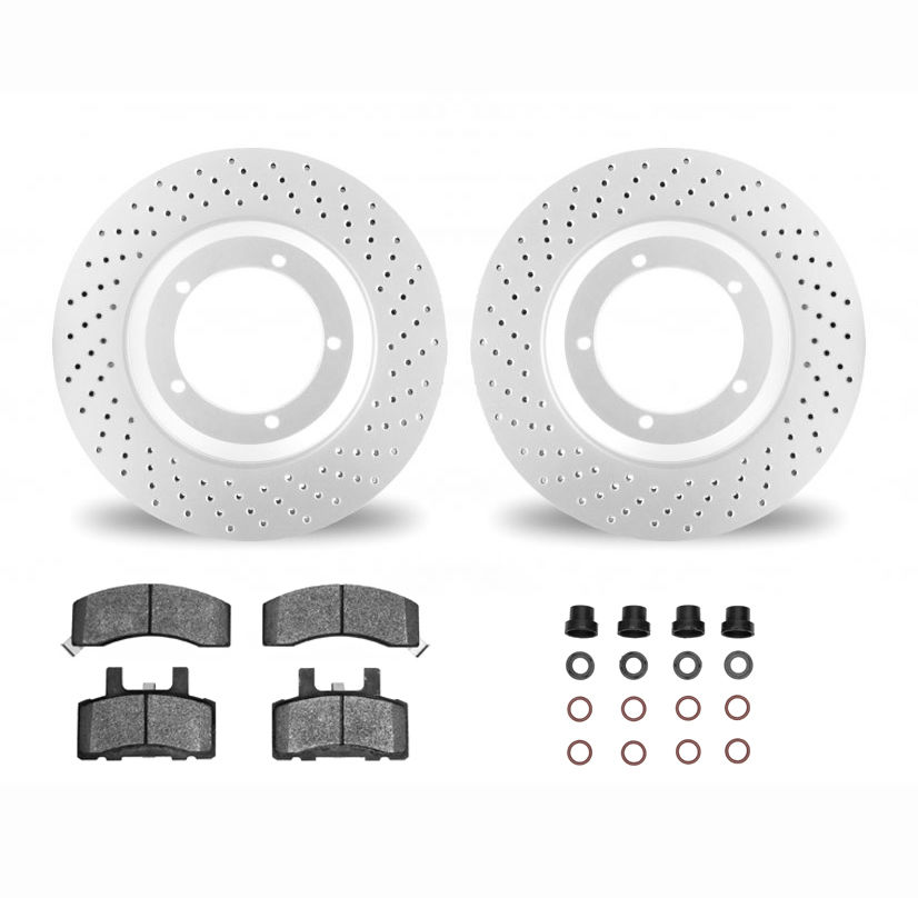 Dynamic Friction 2412-40000 - Brake Kit - Geoperformance Brake Rotors-Drilled and Ultimate Duty Performance Brake Pads with Hardware