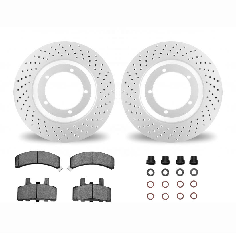Dynamic Friction 2412-40028 - Brake Kit - Geoperformance Brake Rotors-Drilled and Ultimate Duty Performance Brake Pads with Hardware