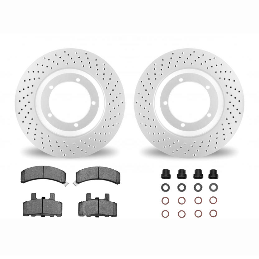 Dynamic Friction 2412-40030 - Brake Kit - Geoperformance Brake Rotors-Drilled and Ultimate Duty Performance Brake Pads with Hardware