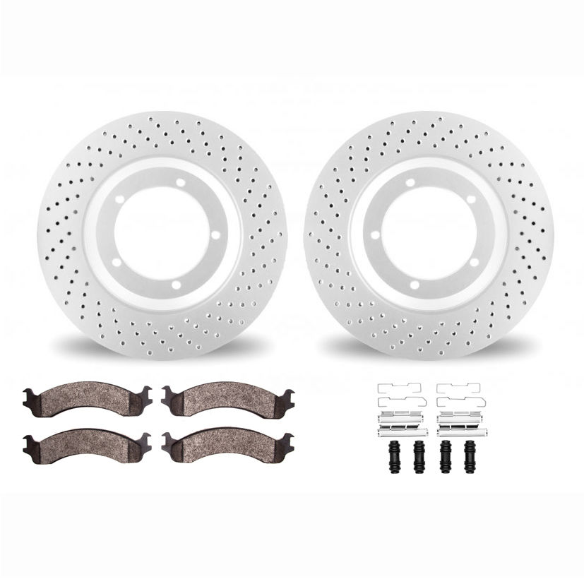 Dynamic Friction 2412-40032 - Brake Kit - Geoperformance Brake Rotors-Drilled and Ultimate Duty Performance Brake Pads with Hardware