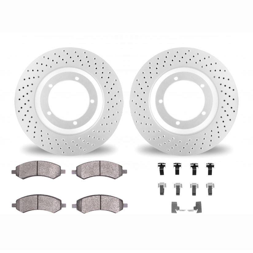Dynamic Friction 2412-40051 - Brake Kit - Geoperformance Brake Rotors-Drilled and Ultimate Duty Performance Brake Pads with Hardware