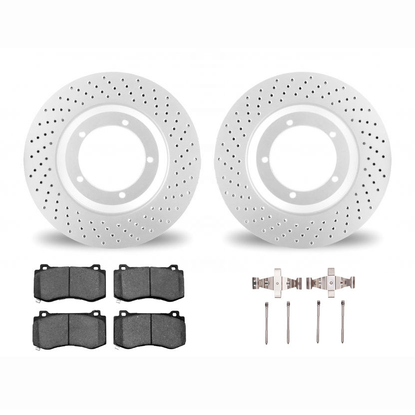Dynamic Friction 2412-42039 - Brake Kit - Geoperformance Brake Rotors-Drilled and Ultimate Duty Performance Brake Pads with Hardware