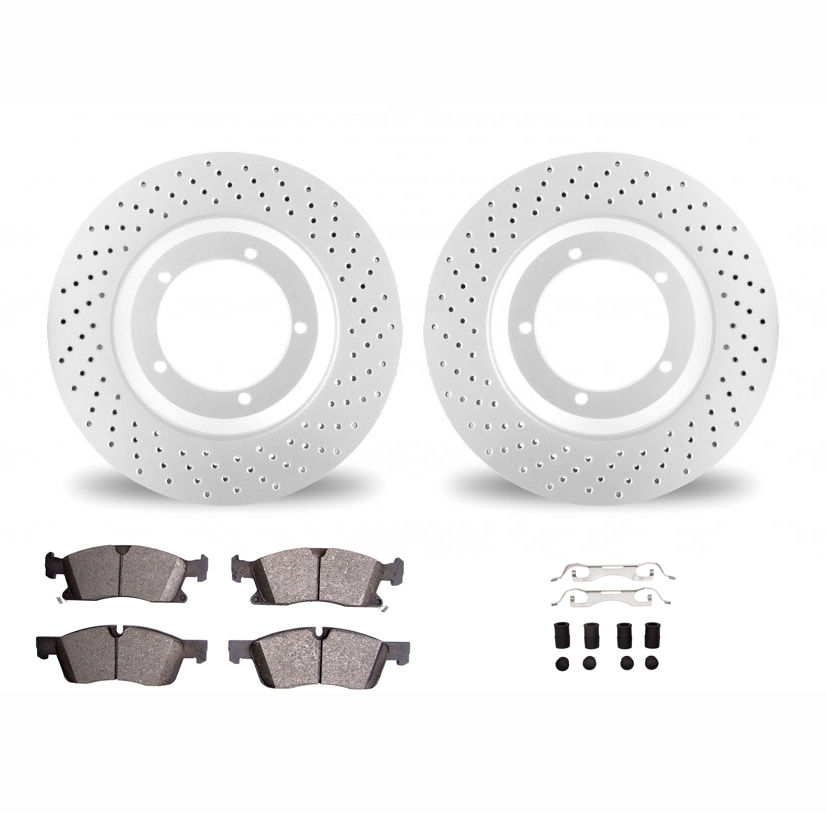 Dynamic Friction 2412-42044 - Brake Kit - Geoperformance Brake Rotors-Drilled and Ultimate Duty Performance Brake Pads with Hardware