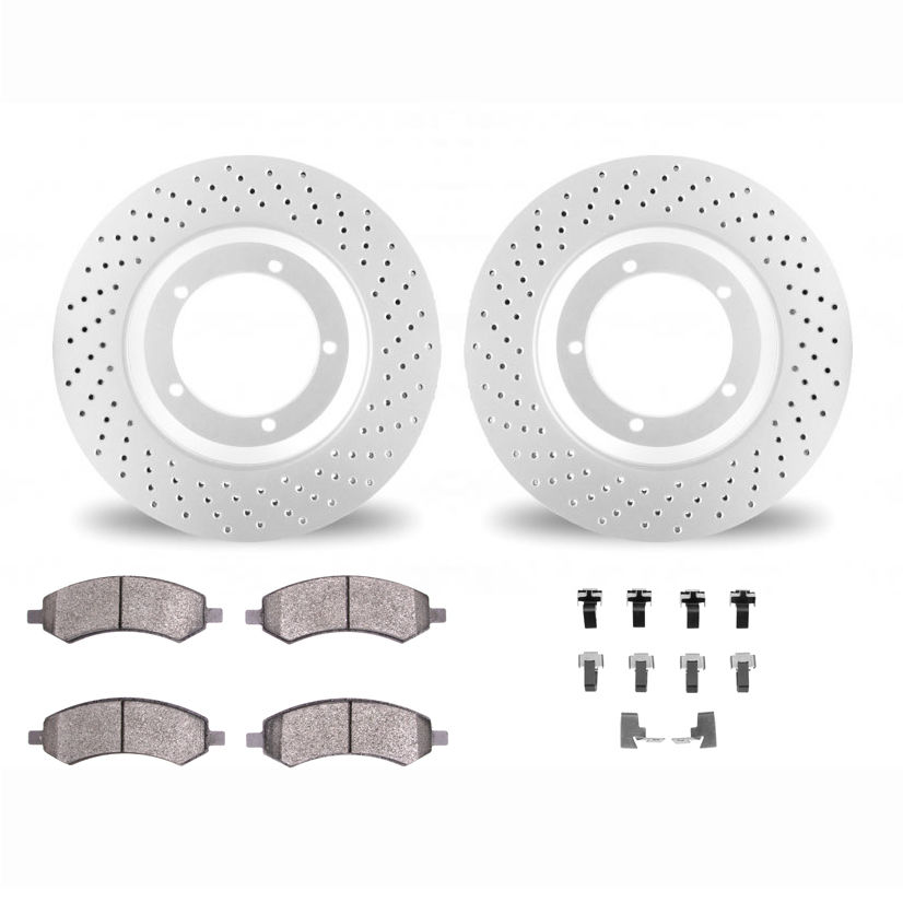 Dynamic Friction 2412-42058 - Brake Kit - Geoperformance Brake Rotors-Drilled and Ultimate Duty Performance Brake Pads with Hardware