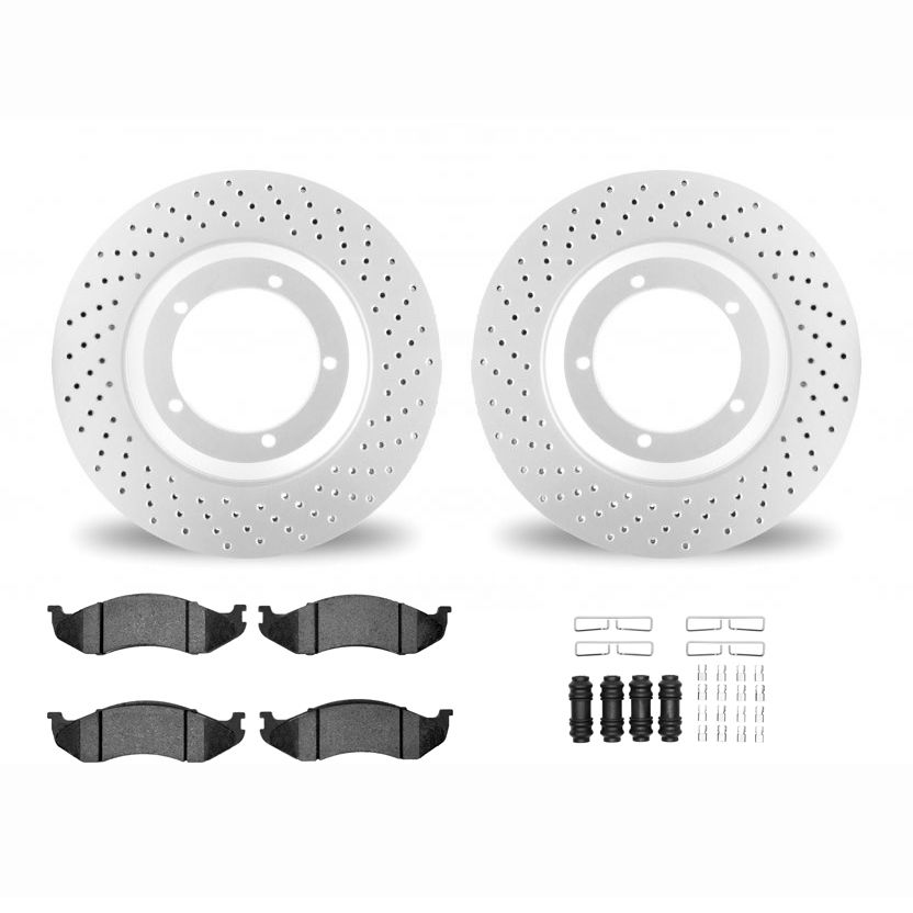 Dynamic Friction 2412-42072 - Brake Kit - Geoperformance Brake Rotors-Drilled and Ultimate Duty Performance Brake Pads with Hardware
