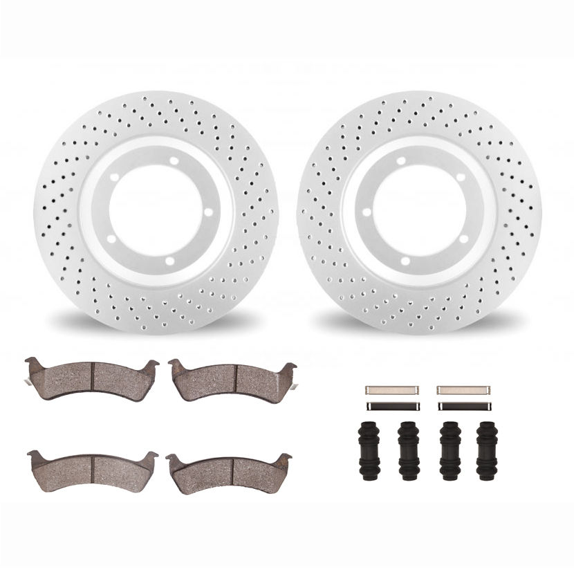 Dynamic Friction 2412-42074 - Brake Kit - Geoperformance Brake Rotors-Drilled and Ultimate Duty Performance Brake Pads with Hardware